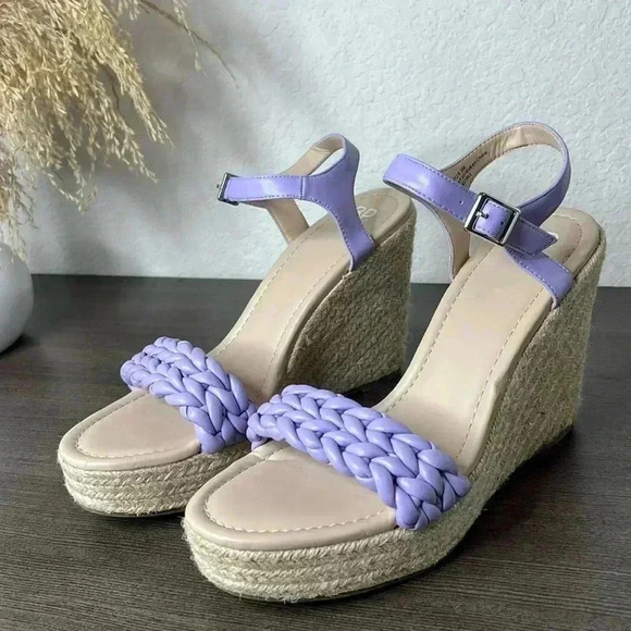 NEW BP Goldie Braided Wedge Sandal  Purple Size 9.5M - Picture 3 of 12